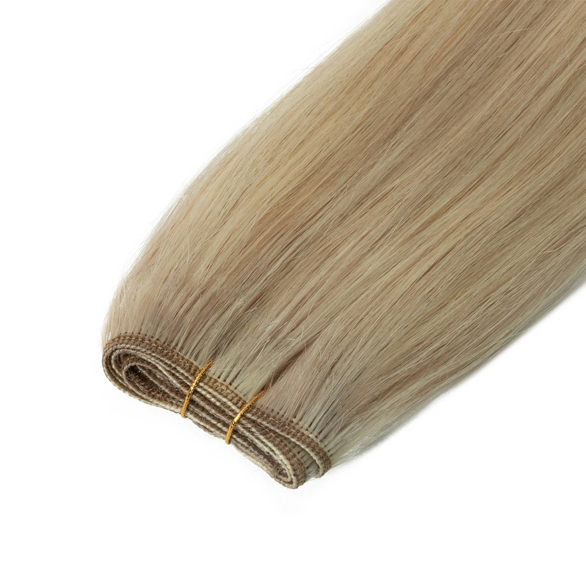 حزم الشعر خياطة في لحمة مزدوجة الطبيعية حزم من شعر طبيعي مفرود 50 جرام/حزمة 14 بوصة شقراء تسليط الضوء على عروض الحزمة