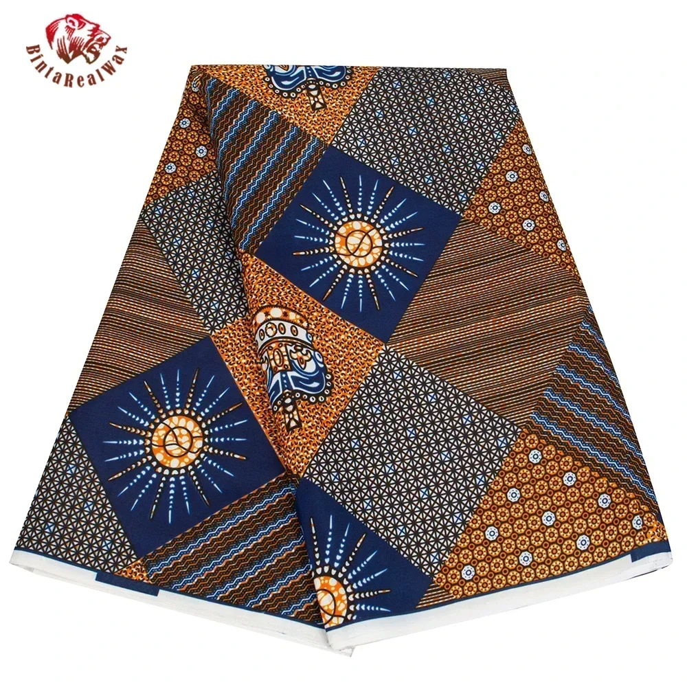 Bintarealwax Groothandel Afrika Stof 2025, Ankara Polyester Naaistof Lichte Kleur Materiaal voor Vrouwen Feestjurk FP 6390