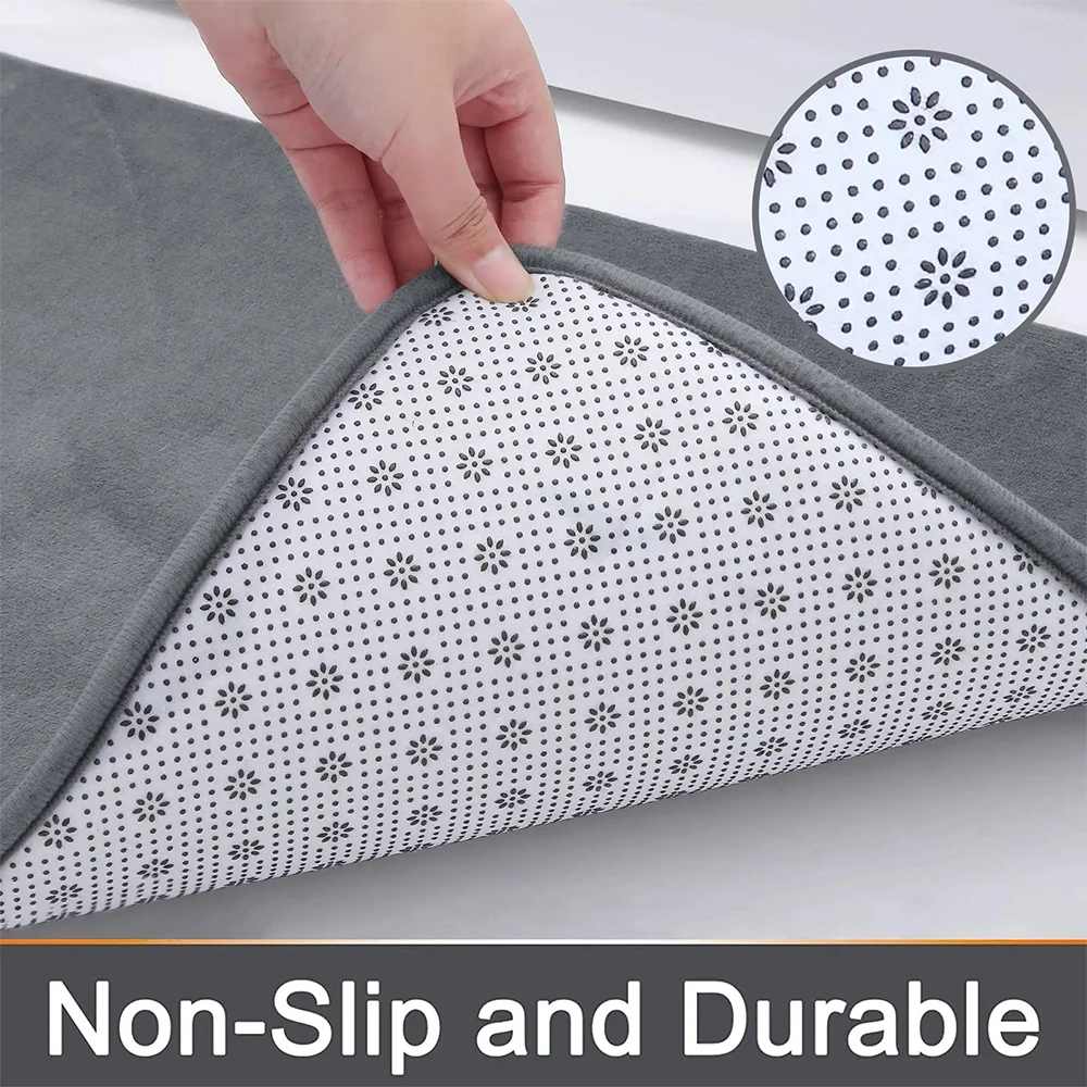 Silicone Bath Mat Non-Slip Shower Bathroom Rug Memory Foam Carpet Soft Foot Mat Stone Floor Super Absorbent Quick Dry Rug