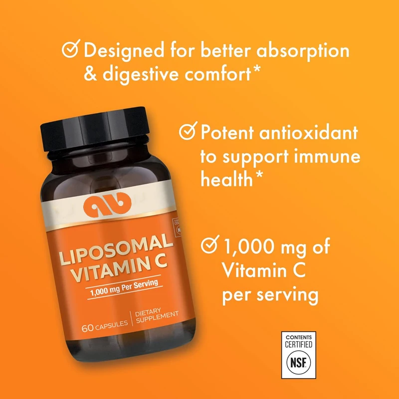 

Liposomal vitamin C dietary supplement, (60 capsules), non GMO, soy free, gluten free