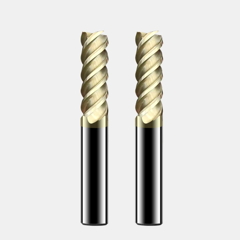 JIMMY  HRC65 CNC Carbide Titanium Alloy Flat Milling Cutter High Temperature Alloy Stainless Steel 4 Flute End Mill Tools