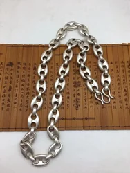 Rare Chinese Miao Tibetan silver handmade necklace jewelry noble gift 60 cm long