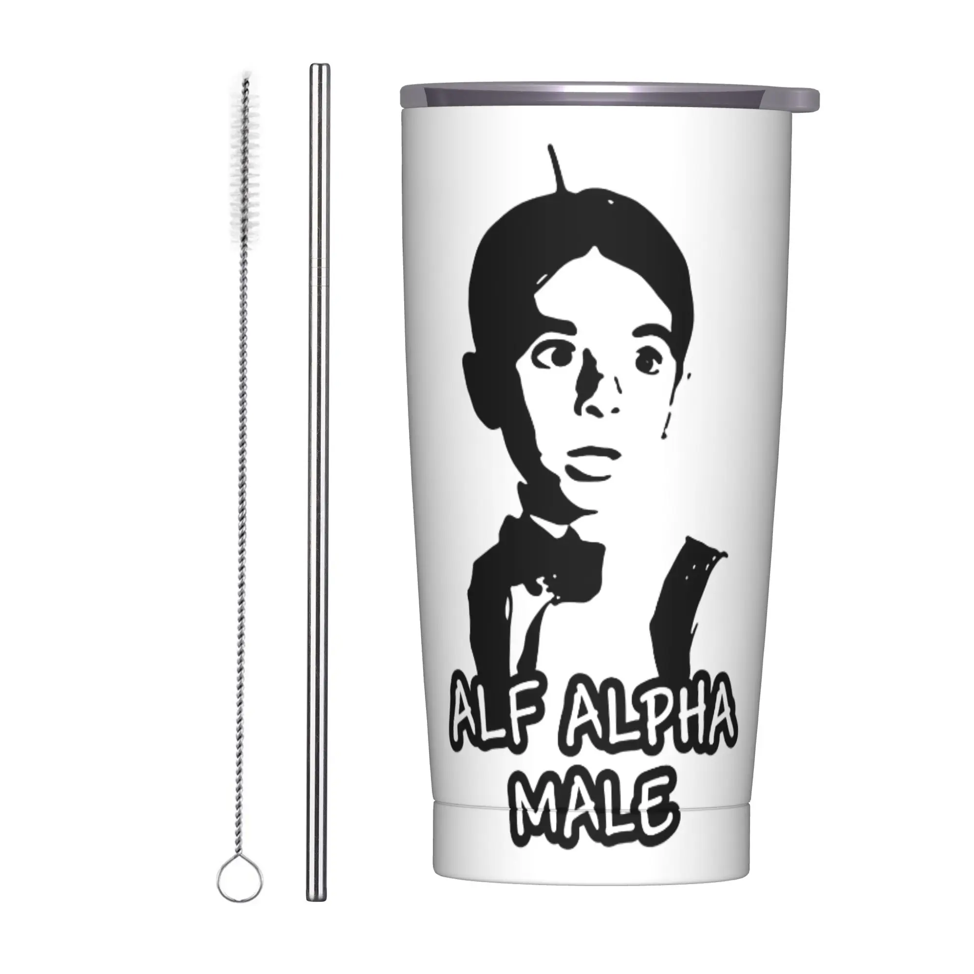 Stainless Steel Tumbler Alpha Male Boy Coffee Mug  Insulated Cold Drink Car Mugs Camping Printed Water Bottle