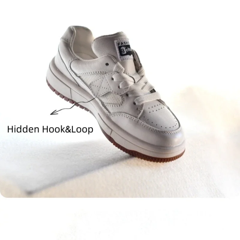 Zapatos de Skate de cuero de vaca para niños, zapatillas de deporte de cuero vacuno suave y transpirable para otoño y primavera, zapatos informales de cuero genuino para niños y niñas