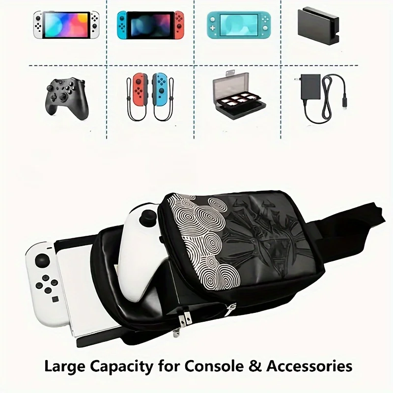 Compatible For Nintendo Switch OLED Model &Accessories&Charging Dock, NS Console, , Portable diagonal shoulder chest game bag