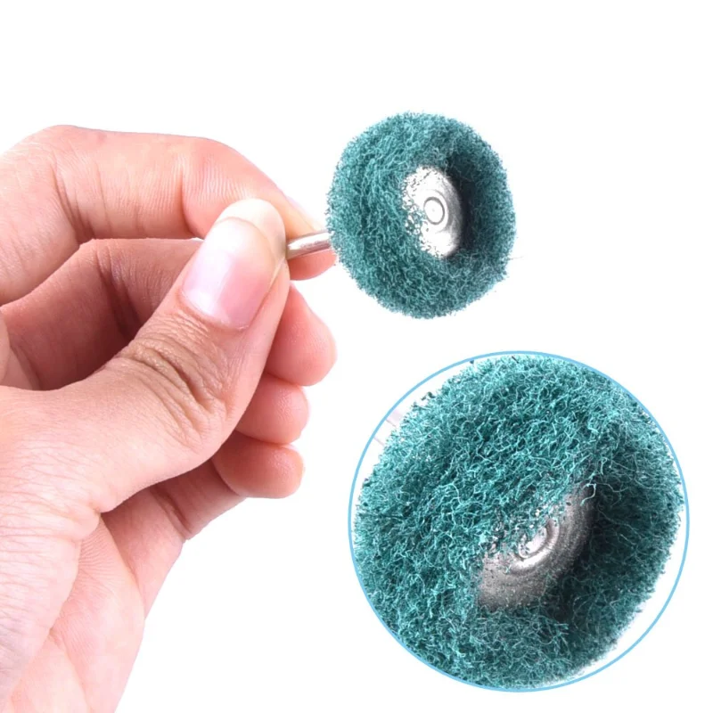 25pcs Mini Drill Abrasive Brush Nylon Fiber Buffing Polishing Wheel with 3mm/2.35mm Shank for Dremel Rotary Tool Accessories Set