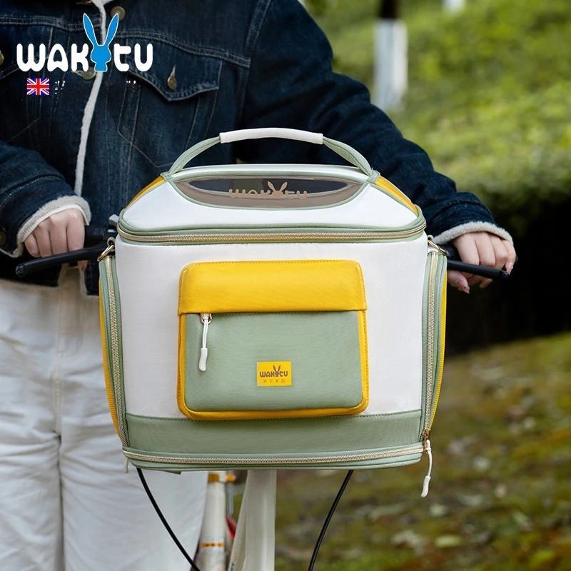 حقيبة الحيوانات الأليفة للدراجة الخارجية من Wakytu، حقيبة قطط كاجوال وقابلة للتنفس، حقيبة قطط محمولة بكتف واحد للدراجة #1