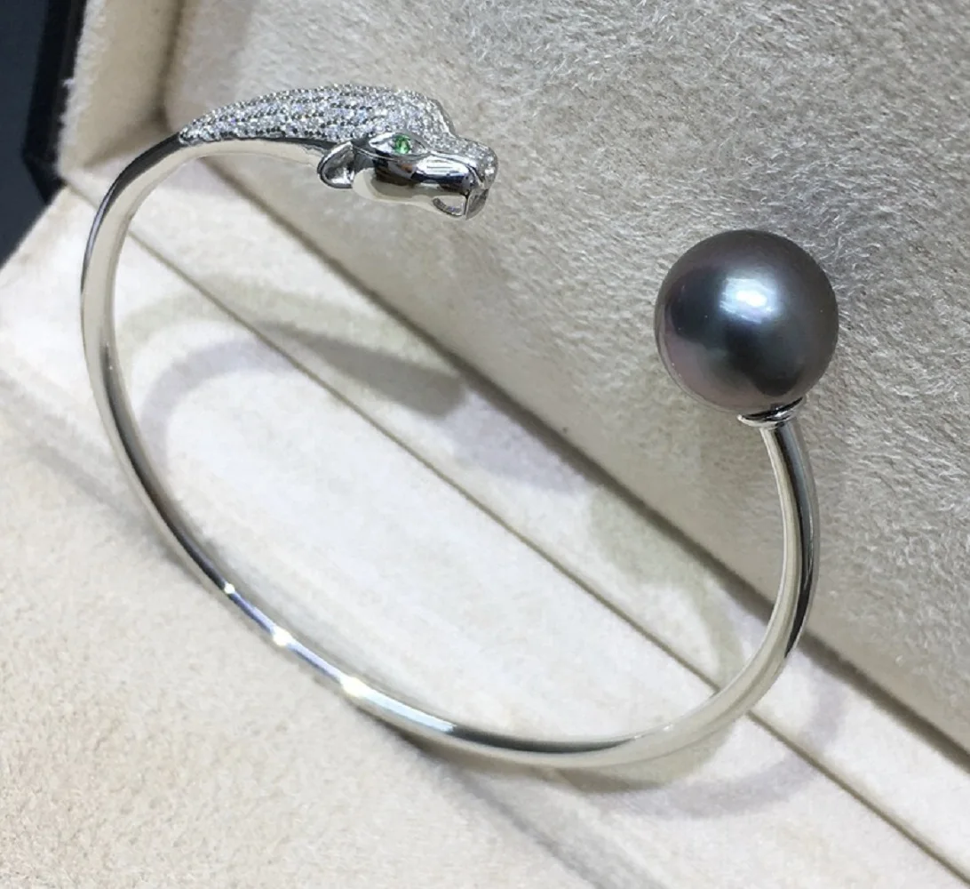 natural-pearl-aaaa9-10mm-mighty-leopard-head-elastic-bracelet-nanhai-round-pearl-925-silver-bracelet