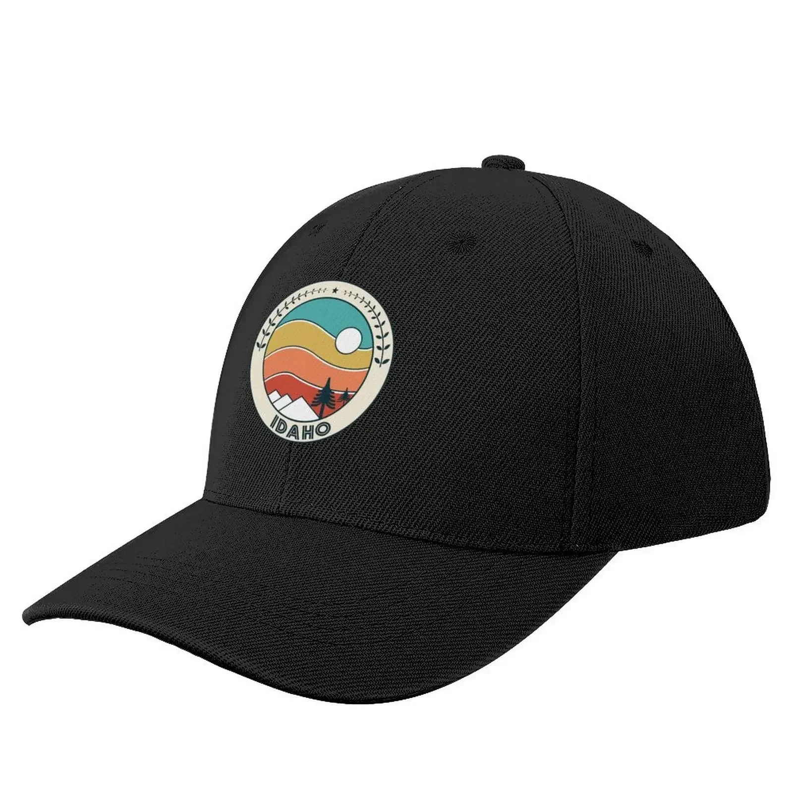 Idaho Retro Vintage Sunset - Idaho Mountain Souvenir - Gift - Hometown Hiking Nature Baseball Cap Vintage Men Caps Women's