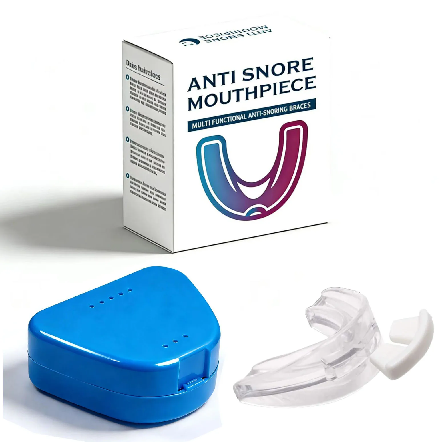 BPA‑Free Anti‑Snoring Device, Reusable Anti‑Snore Mouthpiece for Better Sleeping with Protective Case