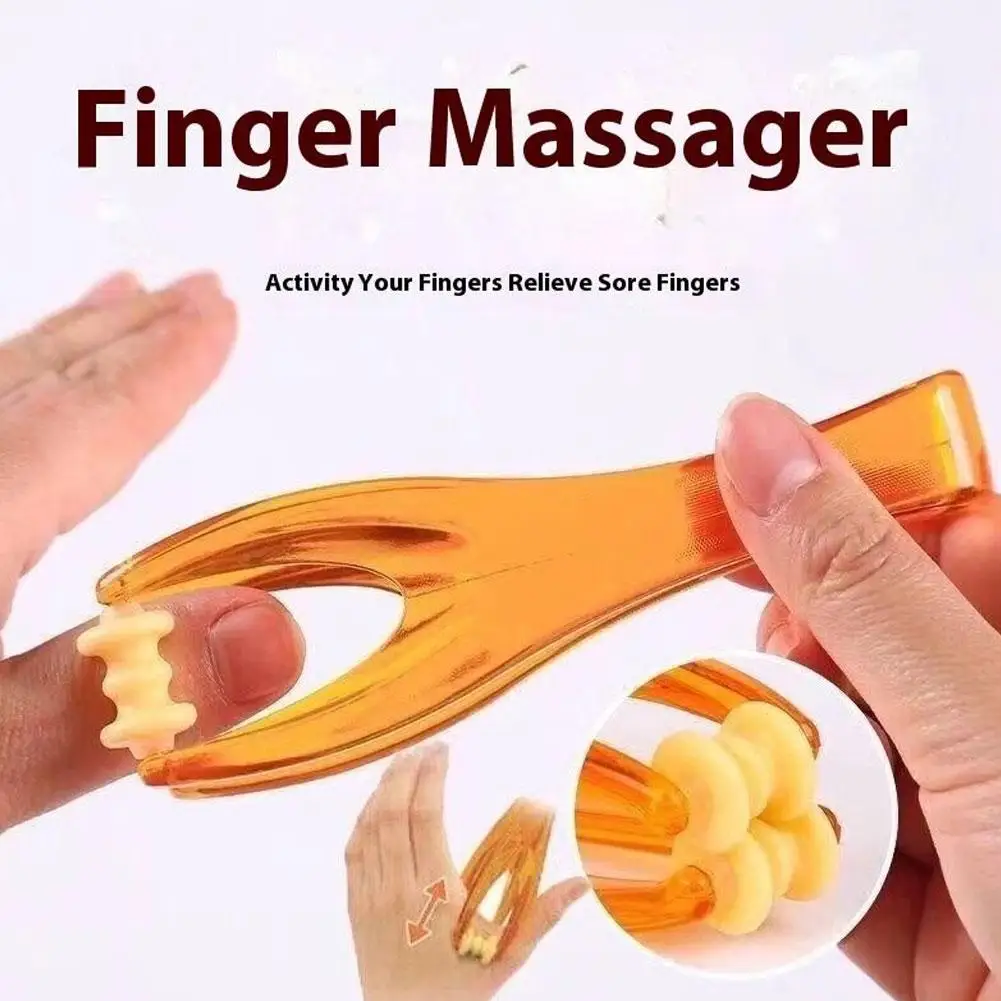 Mini 2-Roller Finger Massager Elastic Handle for Blood Circulation Muscle Relaxation Acupressure Therapy for Hand Fatigue Relief