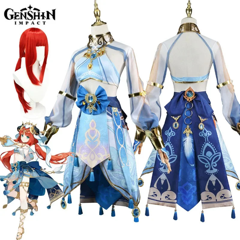 

Игра Genshin Impact Nilou Косплей Костюм Платье Парик Головной Убор Ожерелье Хэллоуин Карнавал Вечеринка Ролевая Игра Униформа Женщины Девушки