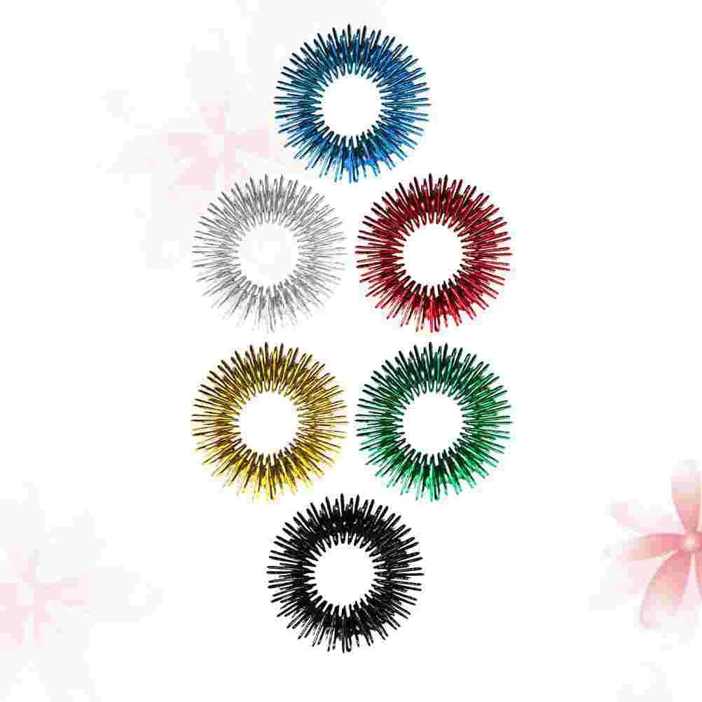 

6 Pcs Massager Couille Machine Relax Rings Acupressure Jewelry Finger Tool Stress Reducer Child Balls