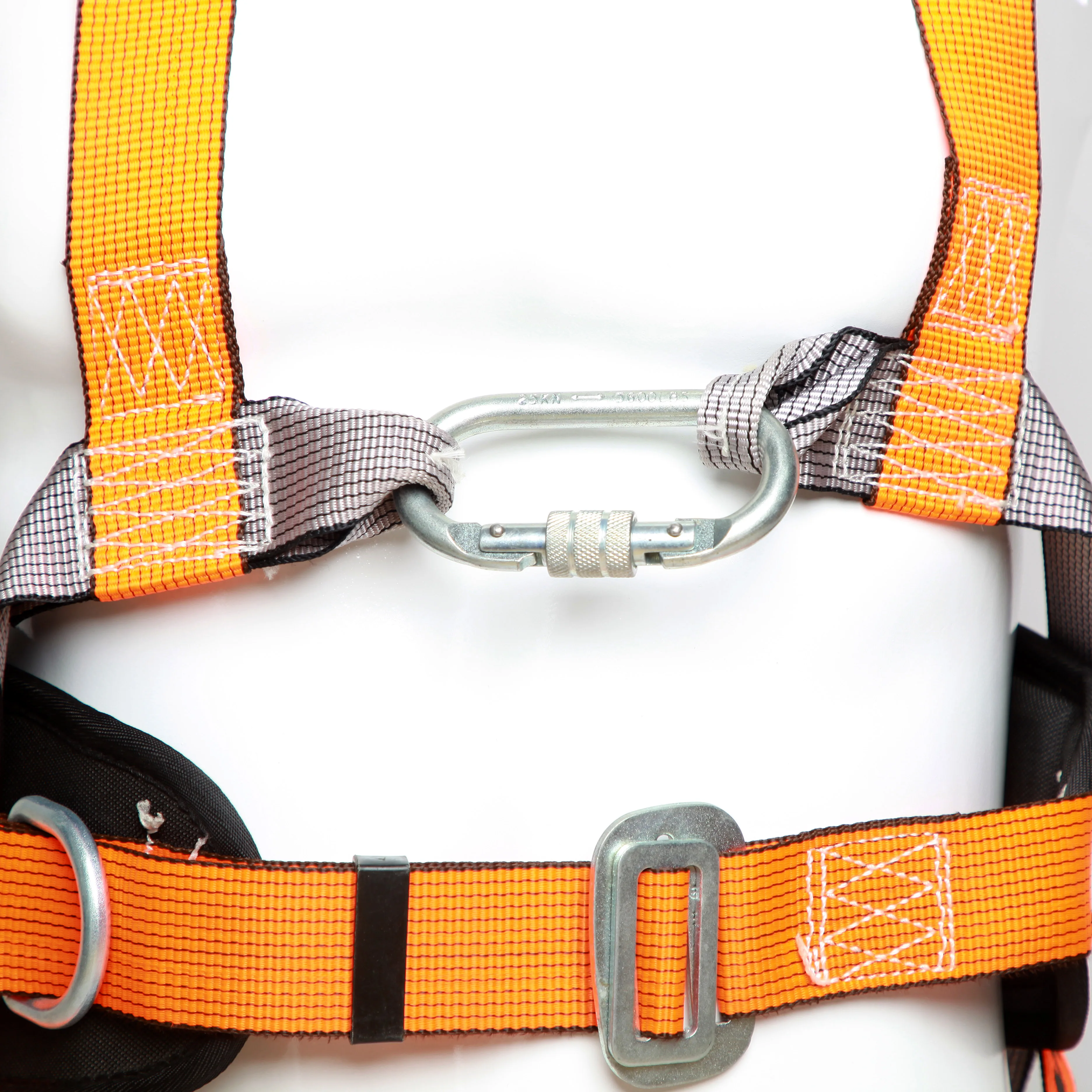 Imbracatura da arrampicata in poliestere durevole personalizzabile diretta in fabbrica 4 anelli a D in acciaio Capacità di 300 kg per l'incendio anticaduta