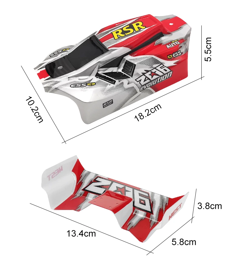 Car Body Shell Kit PVC Printed Car Body RC Car Parts Remote Control Accessories for WLtoys 1/14 144001 High Speed Racing RC Car