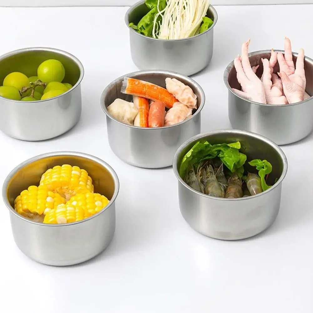 Easy to Clean Fresh-keeping Box Multifunction Lunch Meal Prep Storage Food Storage Box Stainless Steel Round Bowl