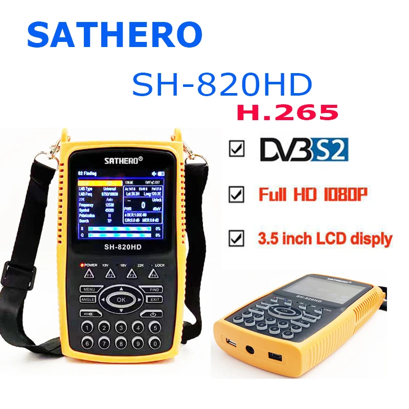 SATHERO SH-820HD DVB-S2 H.265 Bettert Satlink ST-5150 Vệ Tinh Kỹ Thuật Số Đồng Hồ Đo Tìm H.265 Satlink Ws-6933 Kpt-716ts SH-810HD