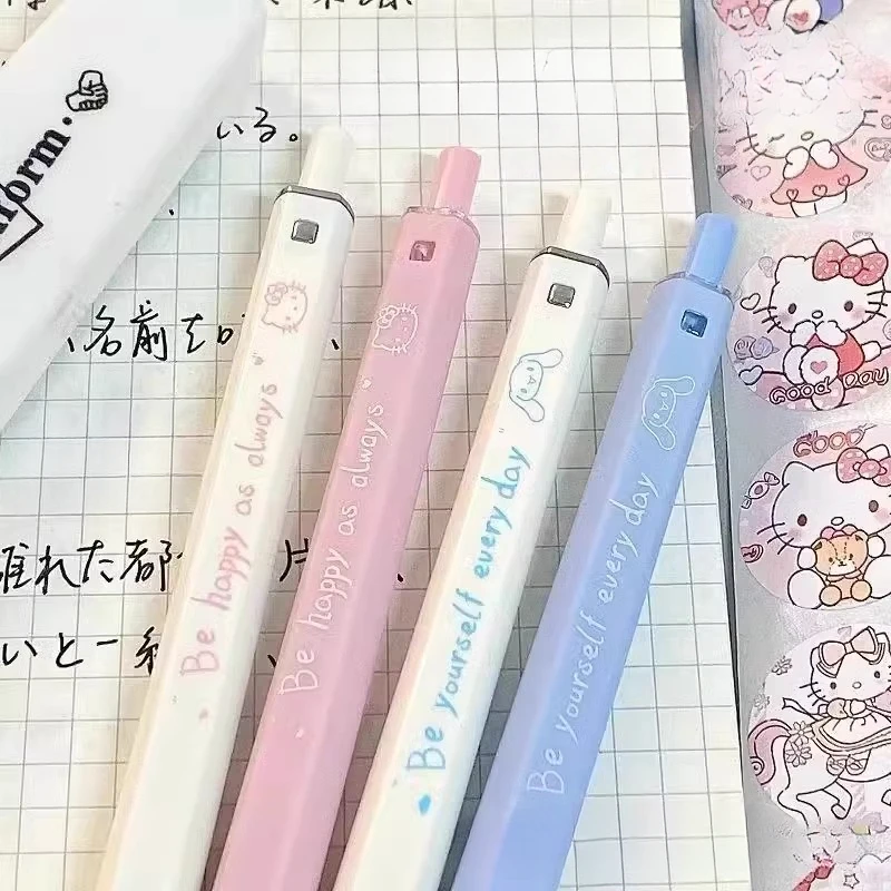 Sanrio Kawaii Hello Kitty Ballpoint Pen 0.5mm Black Ink Gel Ballpoint Pen Cartoon Ballpoint Pen Cute Korean School Supplies