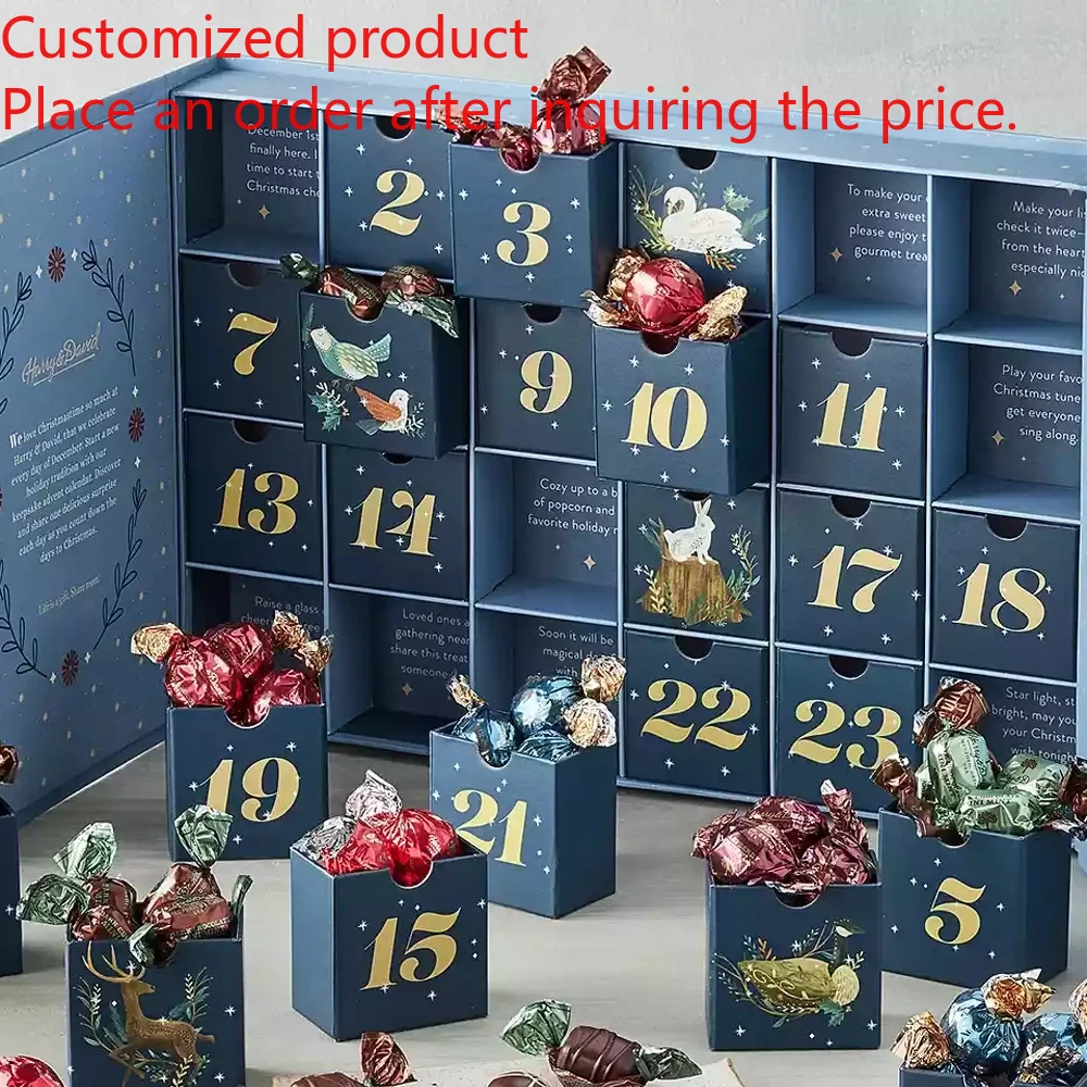 

Advent Calendar Drawer Personalized with Custom 12 Boxes Day for Cookie Chocolate Ramadan Advent Calendar