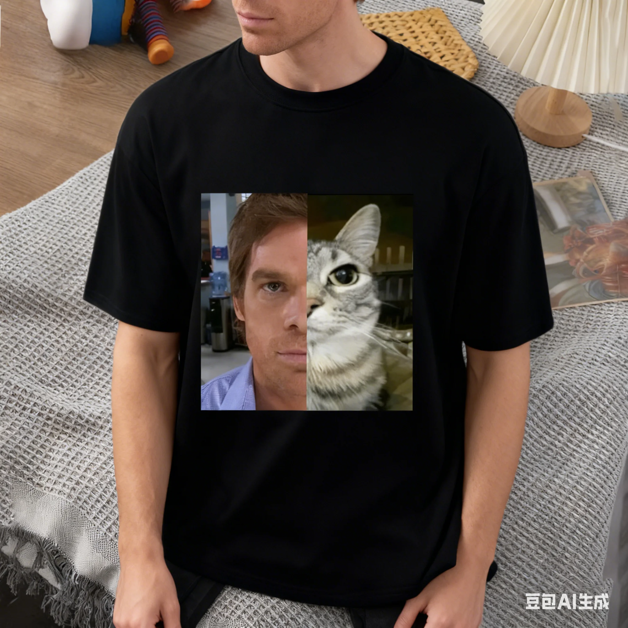 

New Dexter Morgan Cat T Shirt Funny Short Sleeve O Neck T Shirts Casual Streetwear Women Men Clothing Harajuku Printed Tops Tees