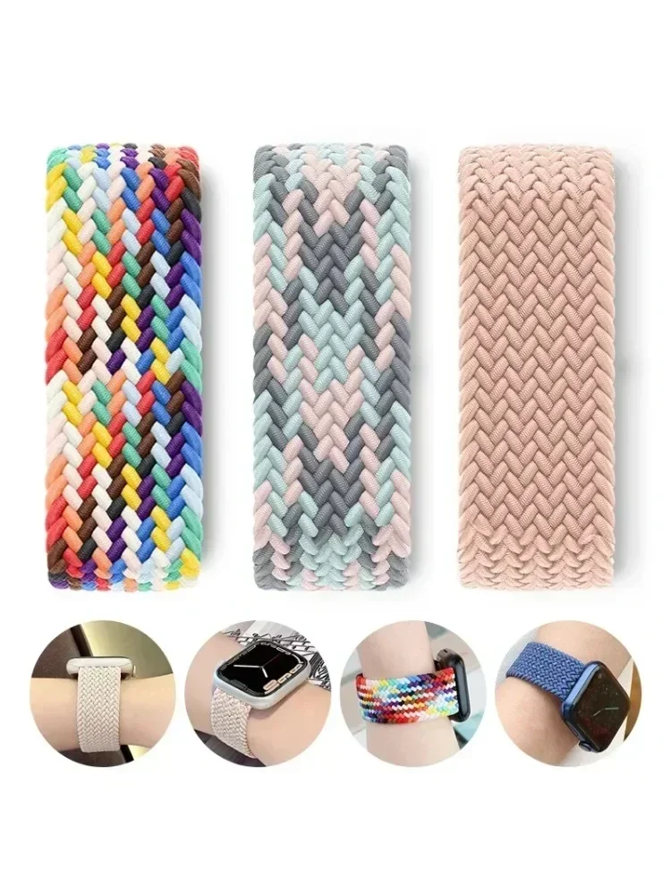 Geflochtenes Solo-Armband für Apple Watch Band 46mm 45mm 49mm 44mm 38mm 41/40mm Nylon Correa Armband für iWatch Serie 11 10 9 7SE 685