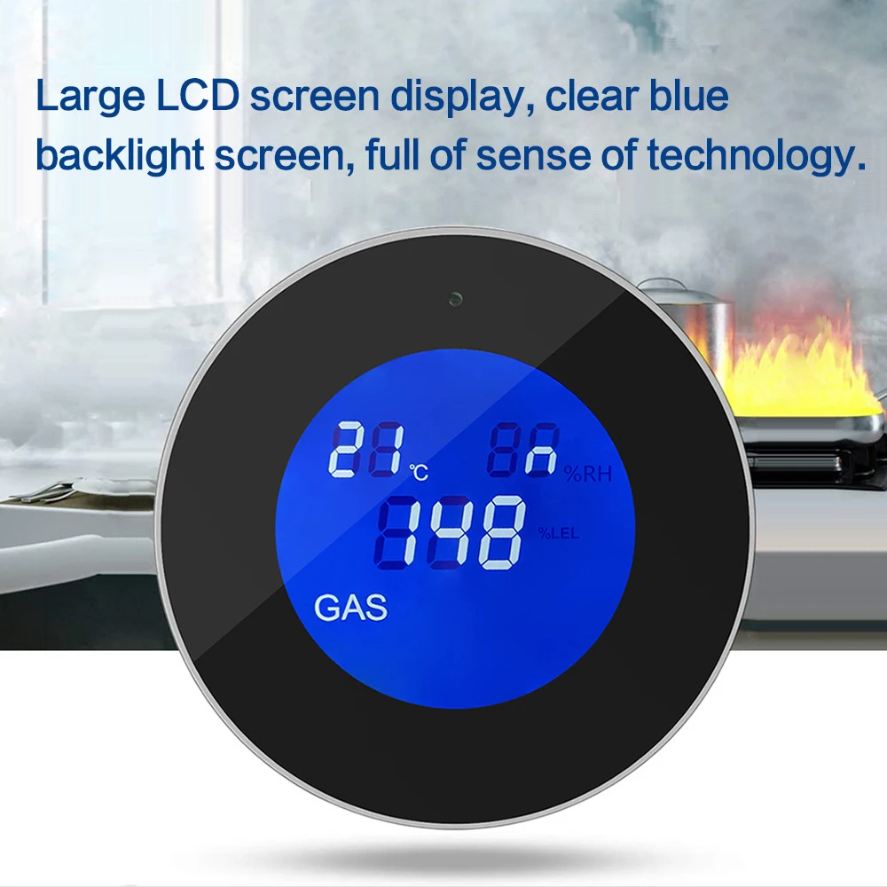 Tuya Wifi Combustible Gas Leak Detector Alarm LPG Natural Gas Leakage Alarmer Sensor Home Security LCD Display Smart Life App