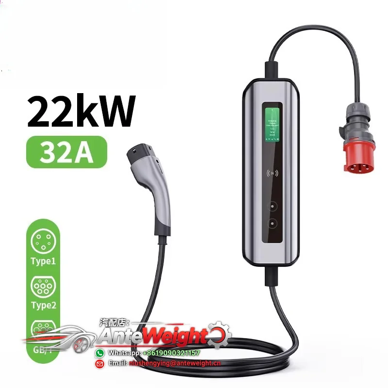 32A Wifi 3 Phase 22 Kw Car Charging Evse Home Fast Level 2 11Kw Ac Type 2 Station 7Kw 22Kw Portable Ev Charger