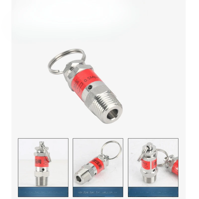 0.5 1 2 3 4 5 6-10 バー 1/8 "1/4" BSPT おねじ 304 ステンレス鋼安全弁スプリングタイプ圧力リリーフエアリリースベント