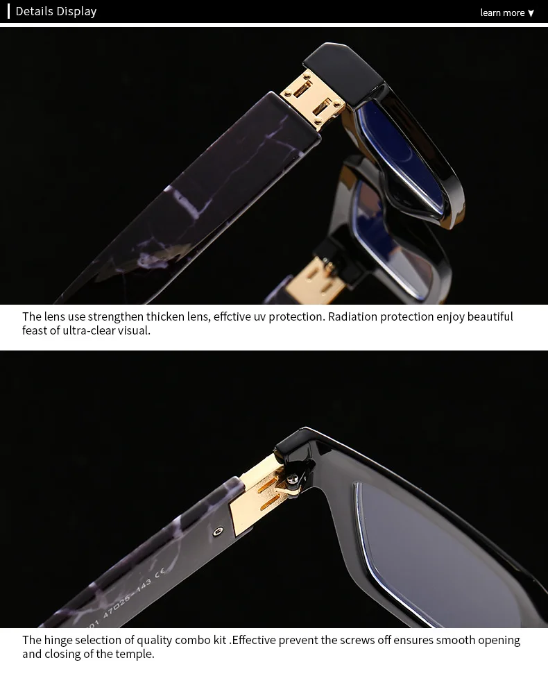 Marke Design Retro Lesebrille für Mann und Frauen Mode Luxus Beine Große Größe Quadratische Presbyopie Brillen Dioptrien 0 bis + 6,0 – Detail 20