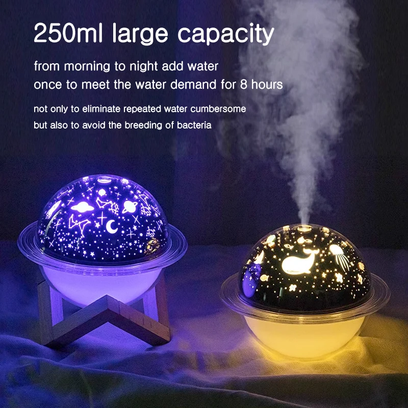 Creative LED projection light USB planet humidifier Christmas star ambient light humidifier bedroom hydration humidifier