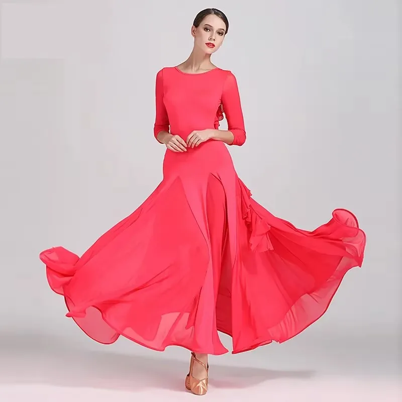 Women Standard Ballroom Dance Dress fo Waltz/tango/foxtrot Performance Competition Dress green color