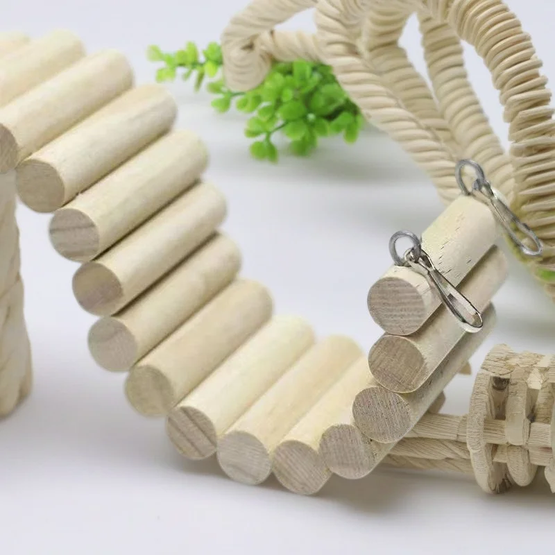 Hamster Playpen Wooden Fence Long Climbing Ladder Arch Bridge Indoor Small Animal Furniture For Kids And Pet Lovers Cozy Gift