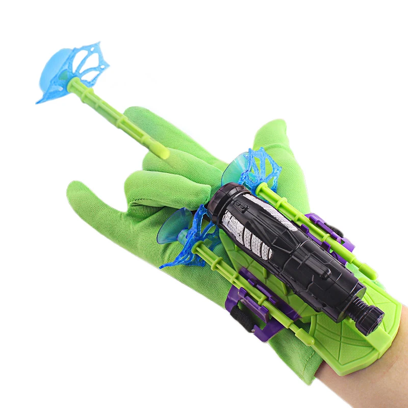 Disney Spiderman Figures Iron Man Captain America Glove Launcher Set Toys Hero Wrist Cosplay Hulk Model Soft Bullet Boy Gifts