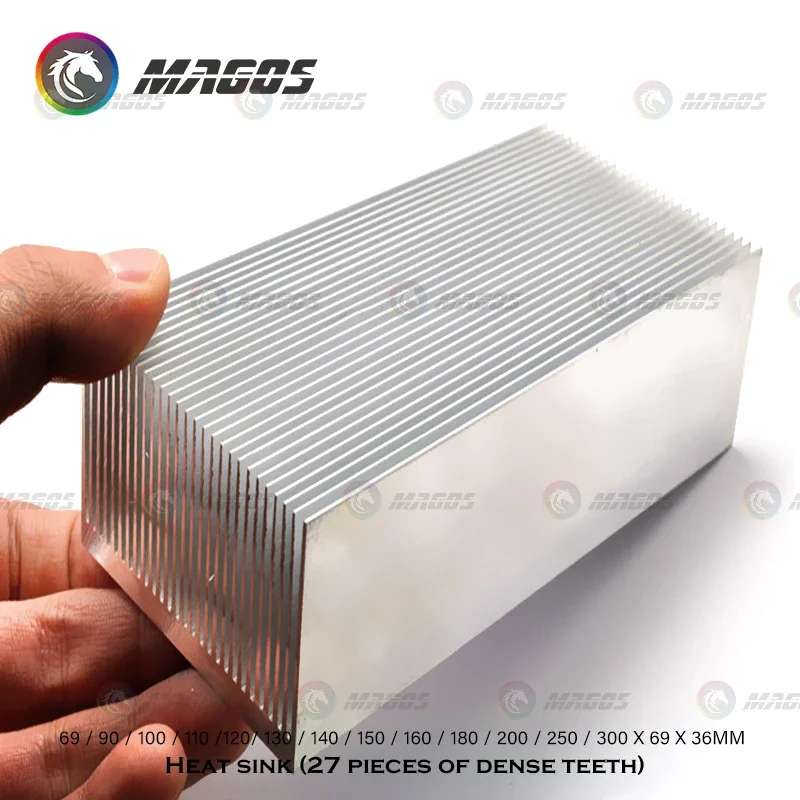 Electronic Radiator Aluminum Dense teeth Heatsink Extruded Heat Sink Computer Water Cooling System 100/130/150/200/300x69x36MM