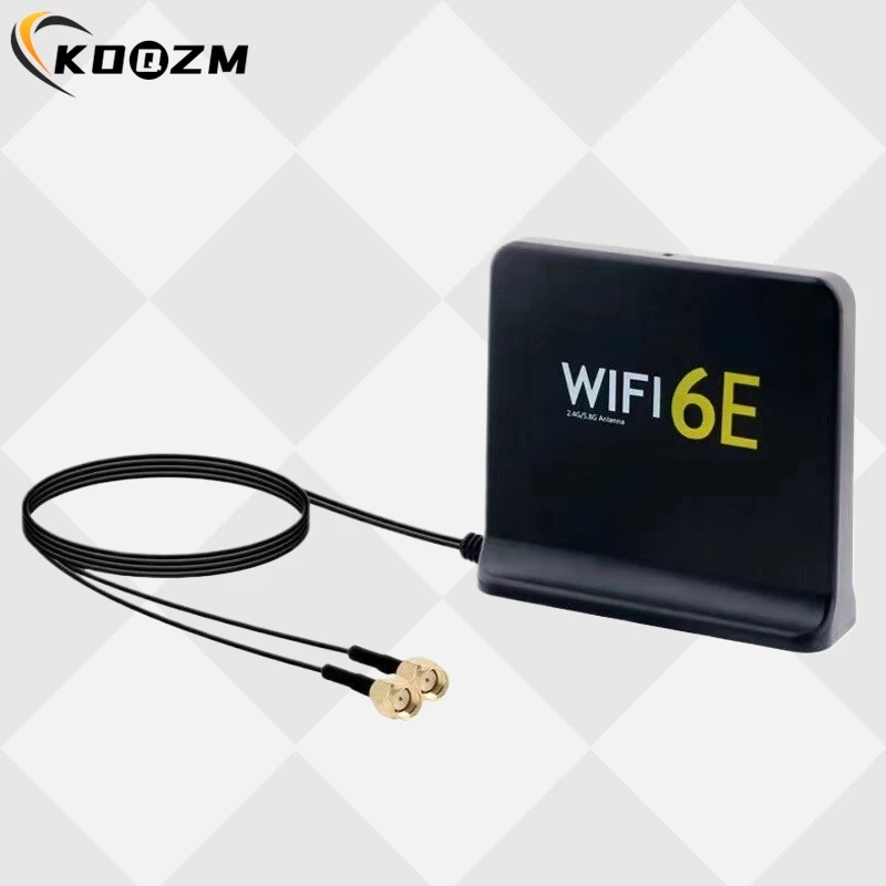 

Портативная антенна Mimo 2,4g 5,8g 6g Wi-Fi 6e с 2 шт. кабелями, комнатная и уличная беспроводная антенна с магнитным дном для сетевой карты