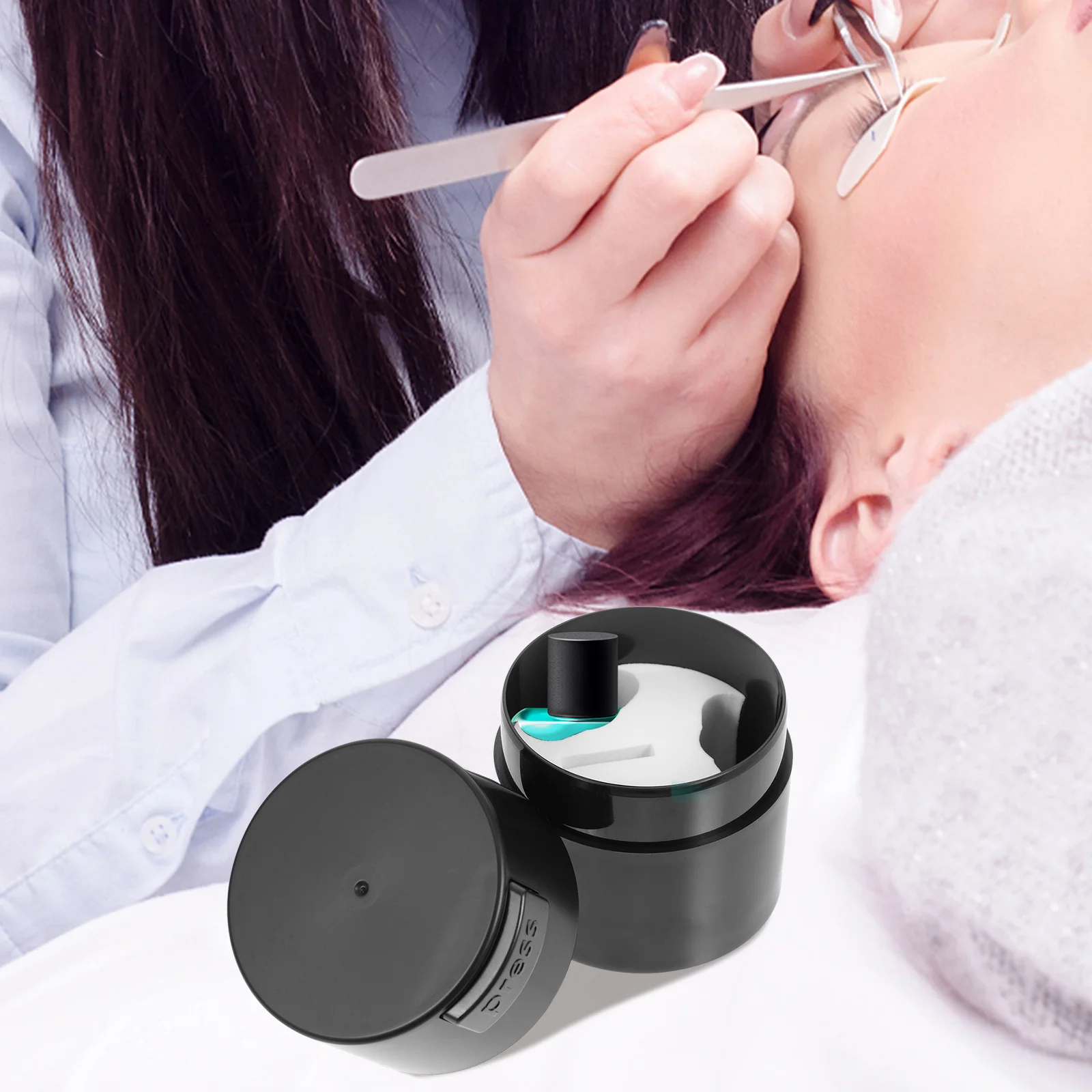 الغراء تخزين جرة ل رمش تمديد حاوية محكمة الغلق الرطوبة برهان الصحافة نوع ختم جرة رمش تطعيم أداة لاش #5