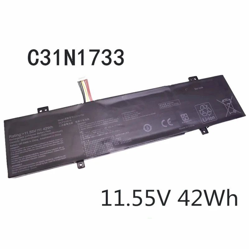 

C31N1733 11.55V 42WH Laptop Battery For Asus VivoBook Flip 14 TP412UA TP412FA TP412UA-DB31T TP412UA-EC207T TP412UA-EC231T