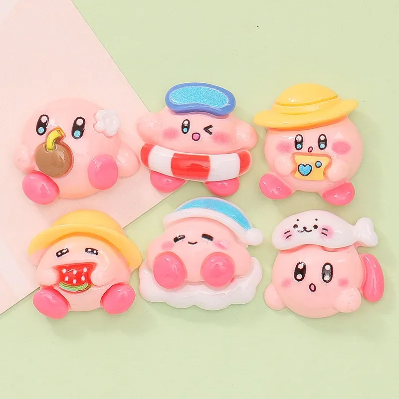 5pcs Cartoon Bandai Kirby Poyo Flatback Resin Charms Crafts Embellishments Diy Cabochons Decoration Accessories