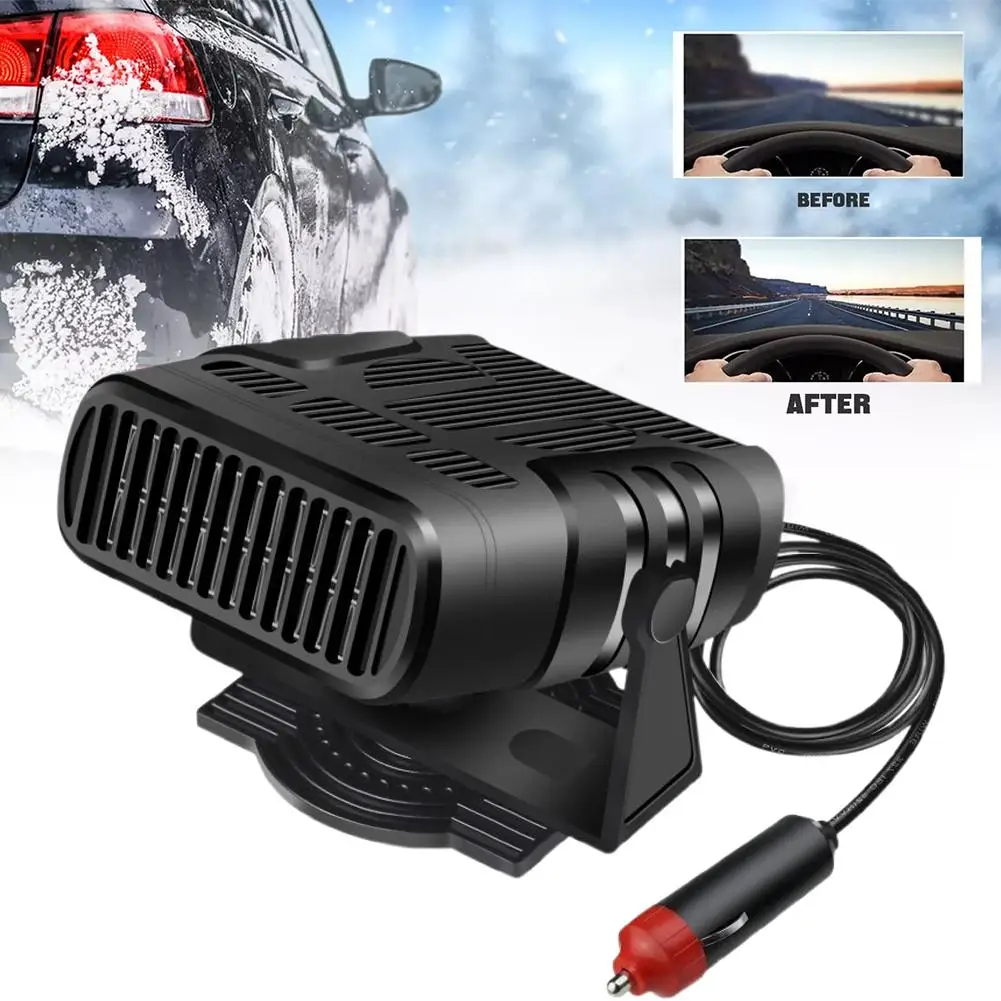 Electric Car Heater Air Cooler Fan 12V/24V Portable Defogging Windshield Heating Defroster Dryer Demister Accessroies 120W P2N8