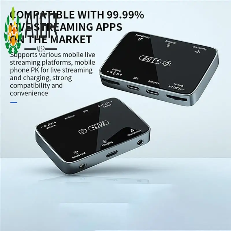 

A16R-2 In 1 Live Broadcast Sound Card Adapter Suitable For Lighting/Typec Universal Stereo Karaoke And Microphone Artifact