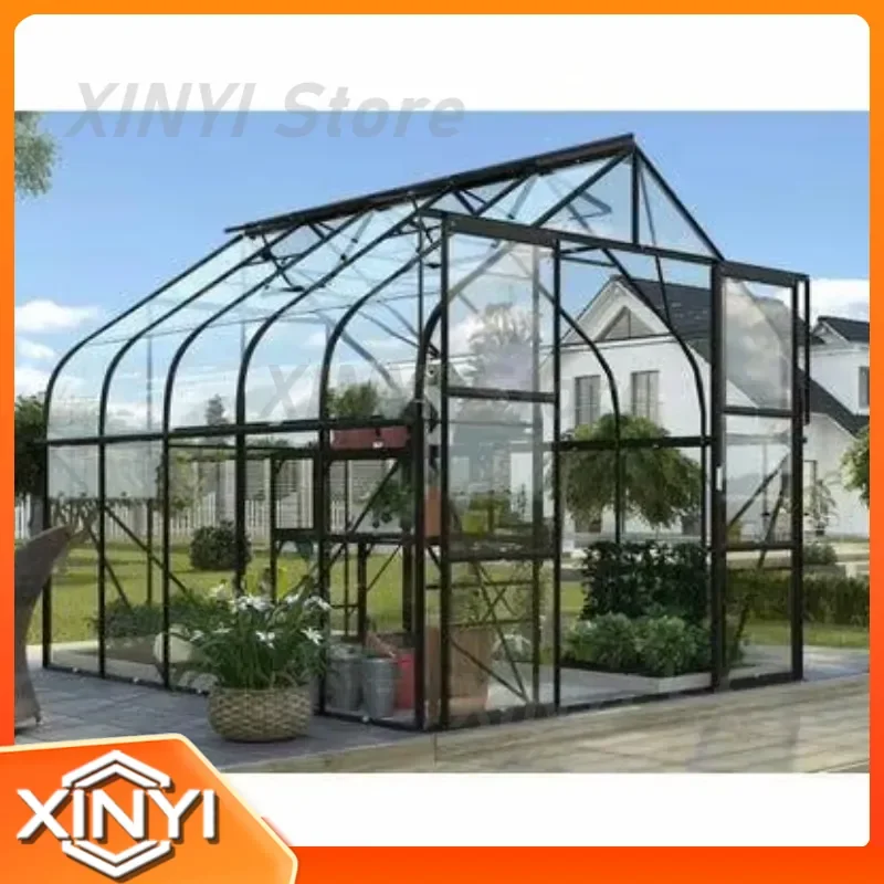 Mini Glass Greenhouse for Garden Shed Roof Insulated Flower Stand Raised Garden Bed Plant Growing House Outdoor Gardening