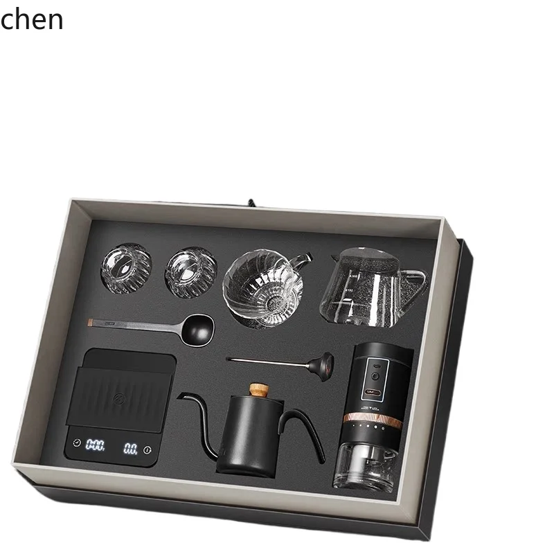 Hand brewed coffee pot suit coffee machine hand brewed pot grinder coffee utensils
