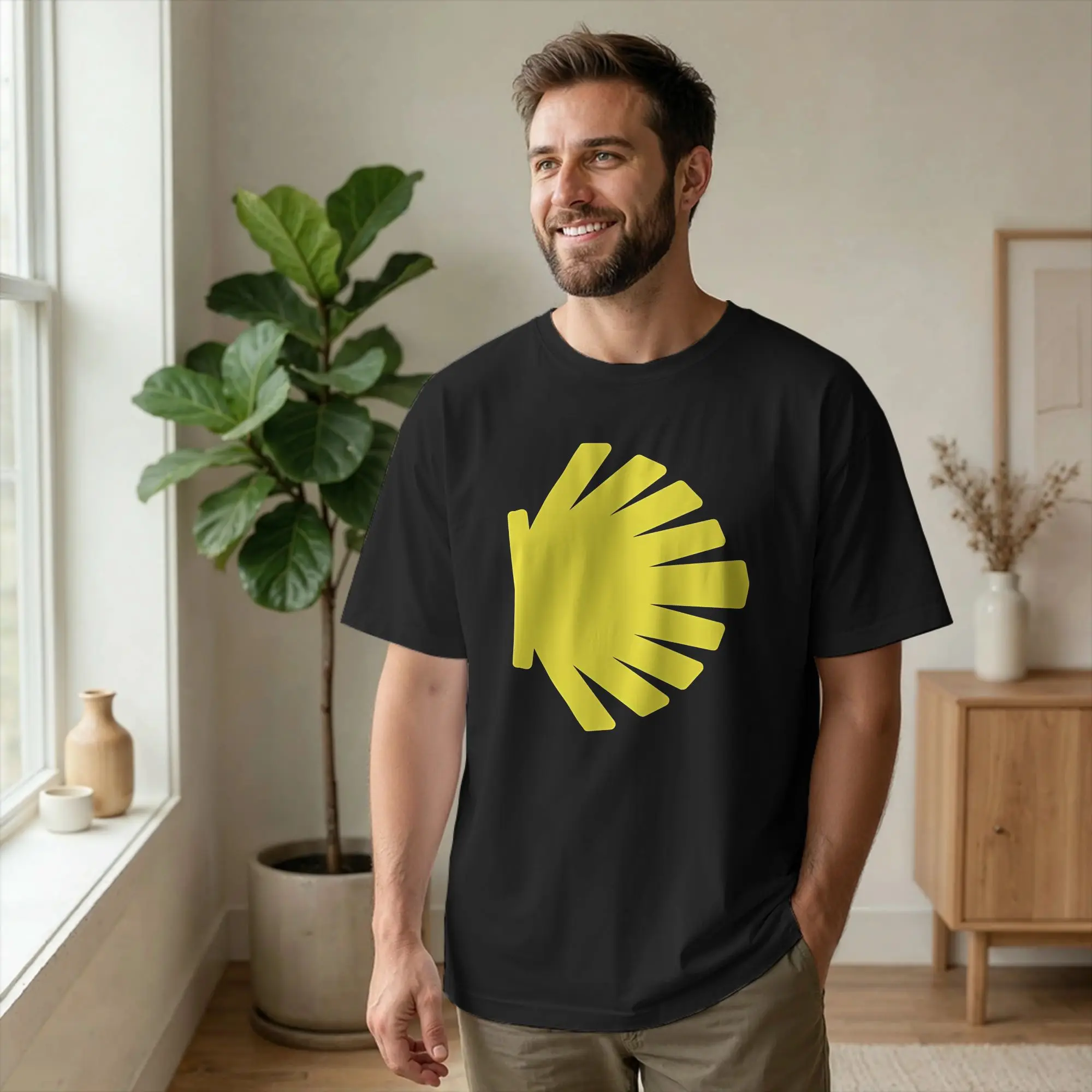 Camino de Santiago Hiking T Shirt Men Pure Cotton Crazy T-Shirt O Neck Way of St. James Tees Short Sleeve Tops Party
