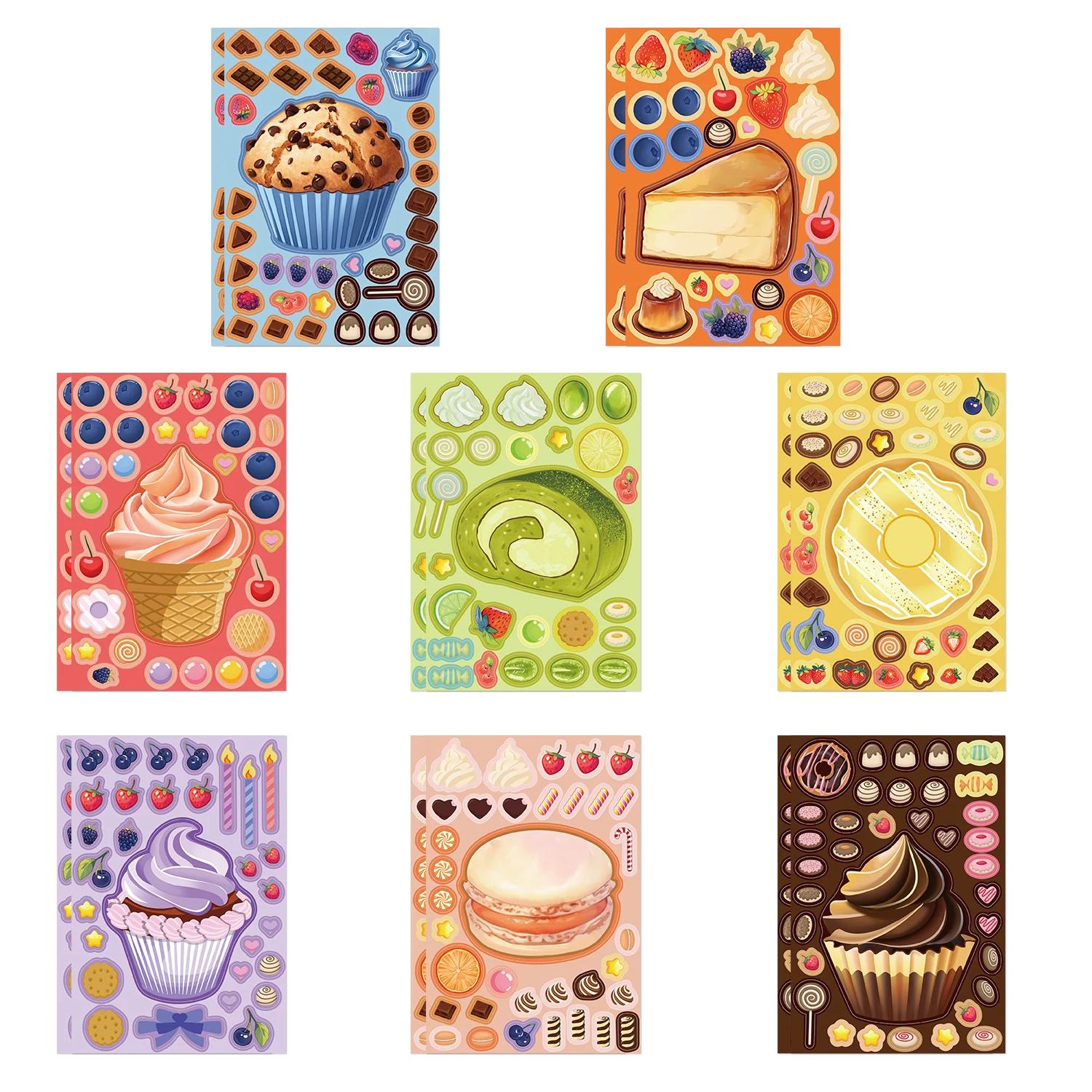 8 шт., наклейки для мороженого, пончиков