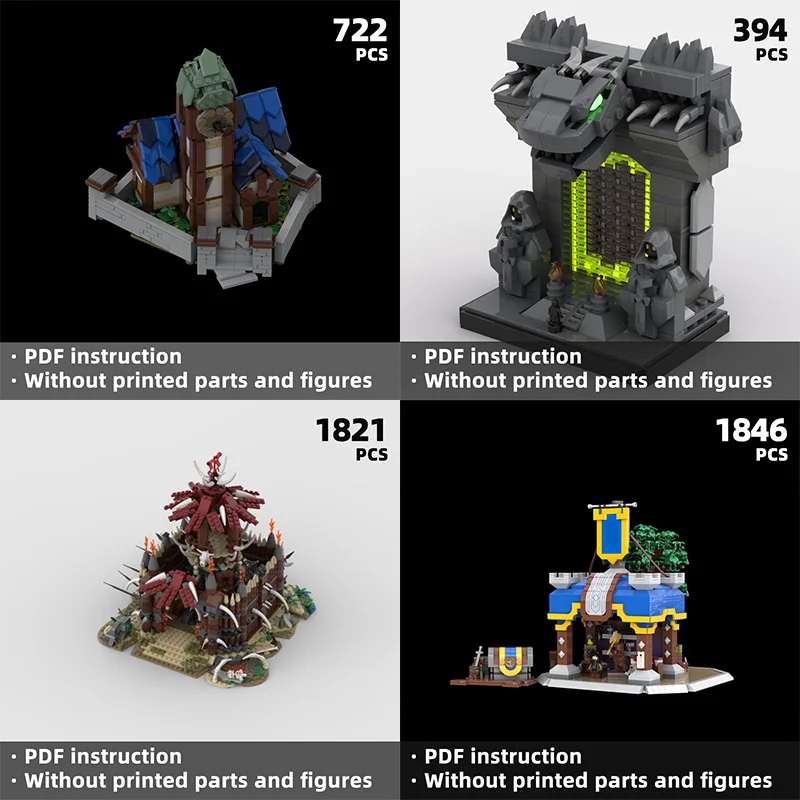 

Строительные блоки Savage Tribal Fortress, креативный подарок «сделай сам» — Warcraff! Военный лагерь, инкрустированный зверями, со складными деталями