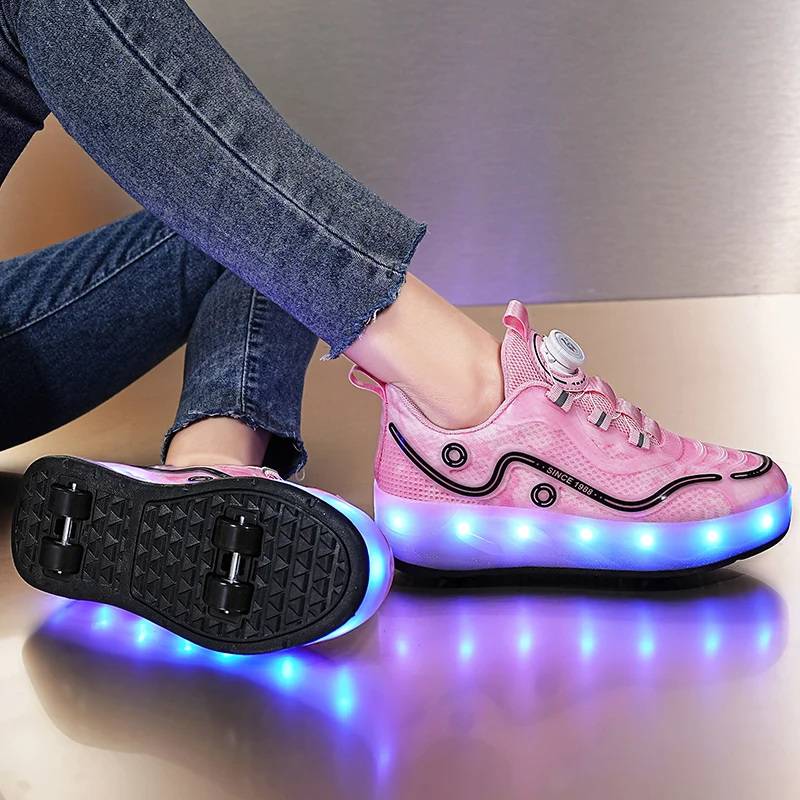 

Light-Up Heelys for Kids: Boys' 4-Wheel Transformable Shoes, Girls' Breathable Tech-Enhanced Student Roller Skates
