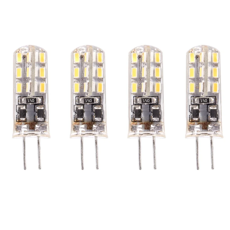 LICE-4X G4 LED 스포트 전구 램프 1.5W 24 SMD 3014 따뜻한 흰색 12V DC