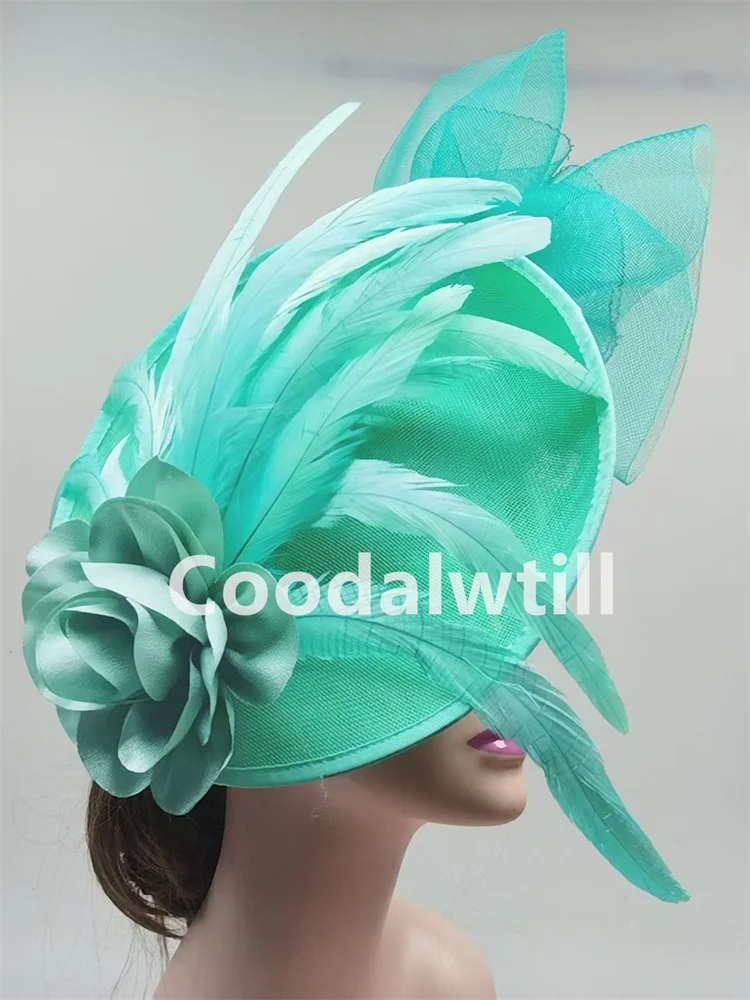 Flower Fascinator Hat Women Fancy Feather Party Chapeau Cap Woman Ladies Kentucky Derby Headpiece Headband Wedding Pillbox Cap