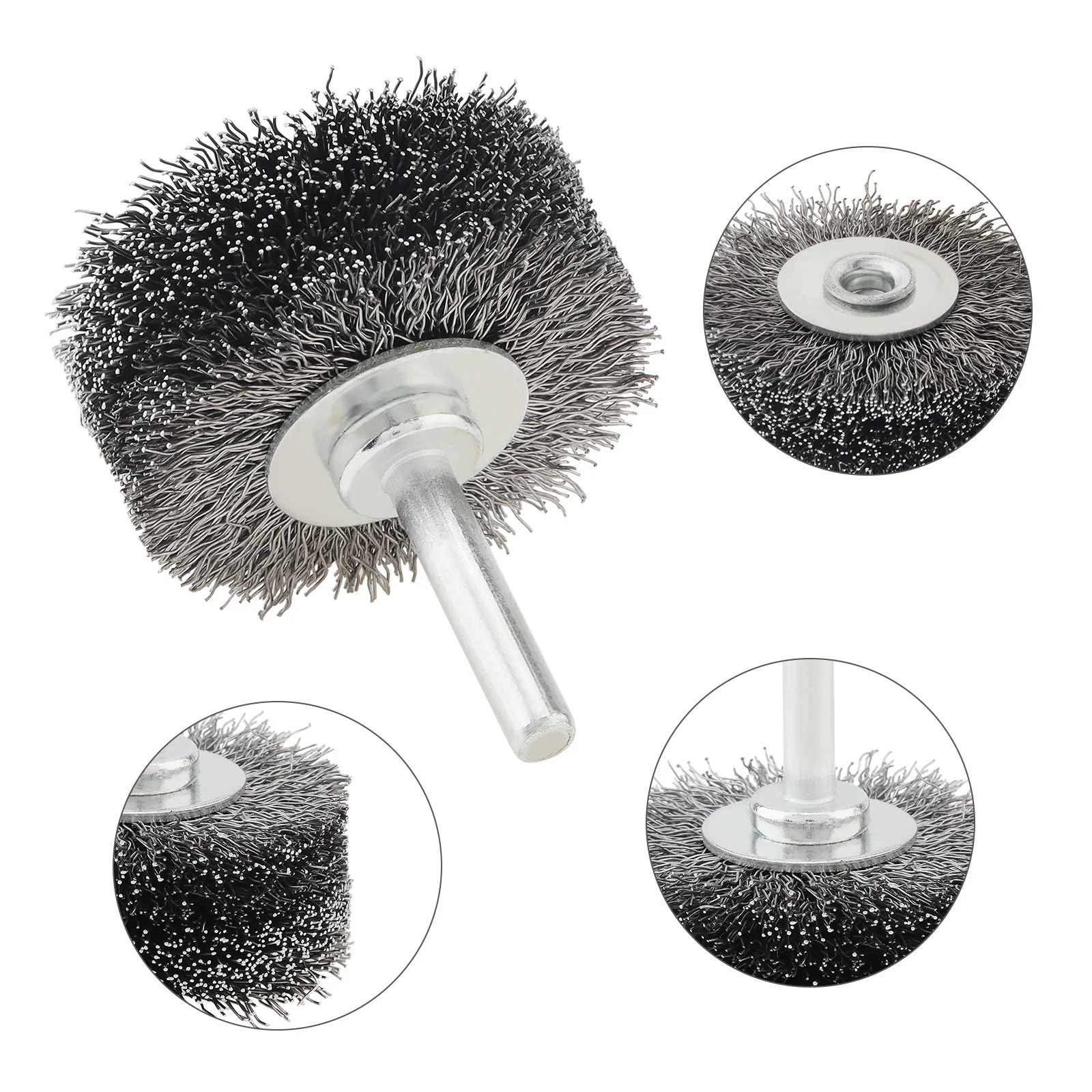 Carbon Steel Wire 1/4 Inch Shank Wheel Brushes for Drill Attachment / Power Operated Grinders / Removal Paint / Rust / Corrosion