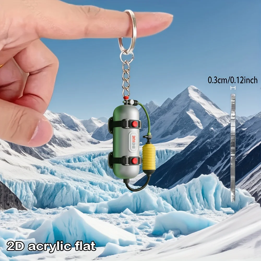 2D Diving Tank Acrylic Keychain for Decorating Bags Car Keys Pendant Gifts for Birthdays Party Giveaway For Diving enthusiasts